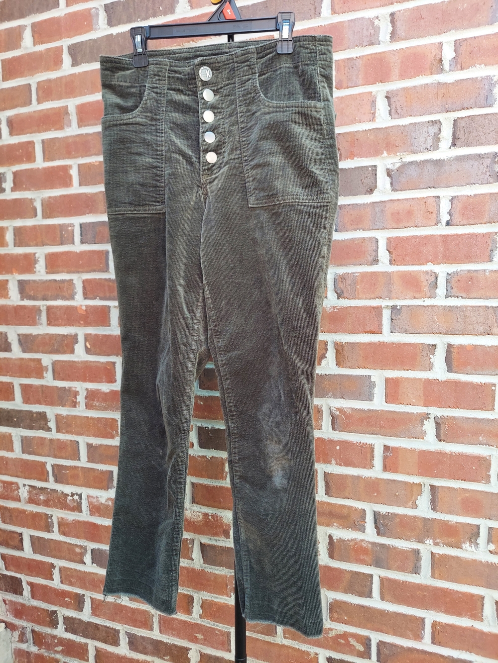Kut from the Kloth Women's Olive Green Patch Pocket Corduroy Pants Size 4